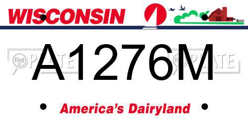 A1276M Wisconsin License Plate