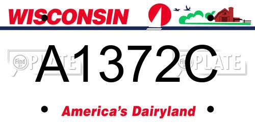 A1372C Wisconsin License Plate