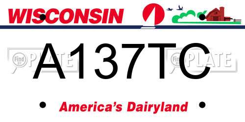 A137TC Wisconsin License Plate