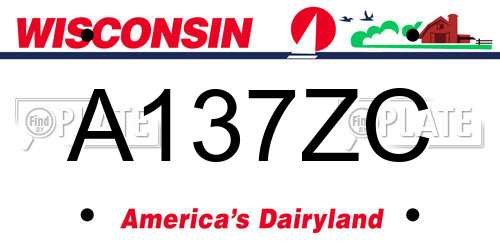 A137ZC Wisconsin License Plate