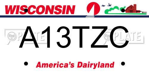 A13TZC Wisconsin License Plate