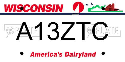 A13ZTC Wisconsin License Plate