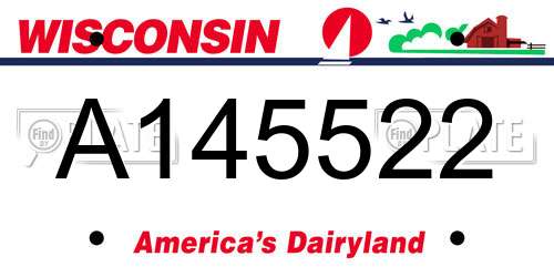 A145522 Wisconsin License Plate