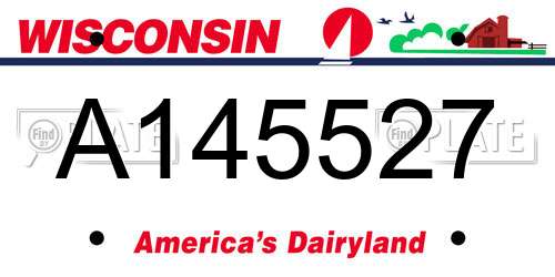 A145527 Wisconsin License Plate