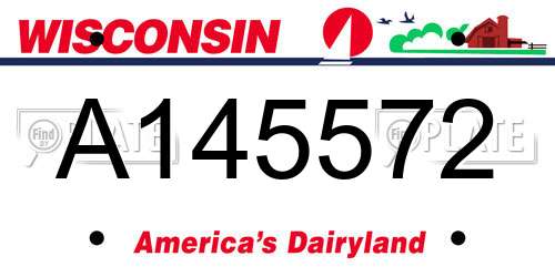 A145572 Wisconsin License Plate