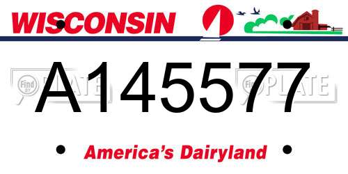 A145577 Wisconsin License Plate