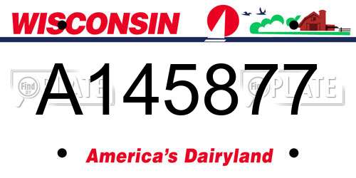 A145877 Wisconsin License Plate