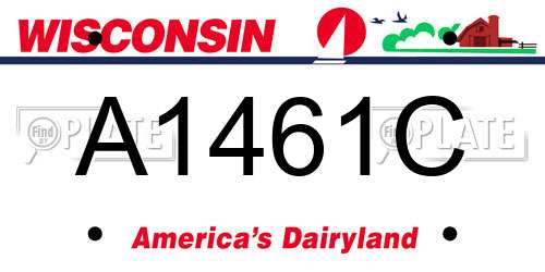 A1461C Wisconsin License Plate