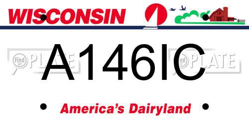 A146IC Wisconsin License Plate