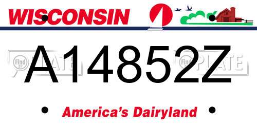 A14852Z Wisconsin License Plate