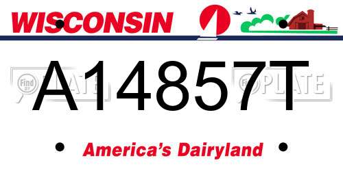 A14857T Wisconsin License Plate