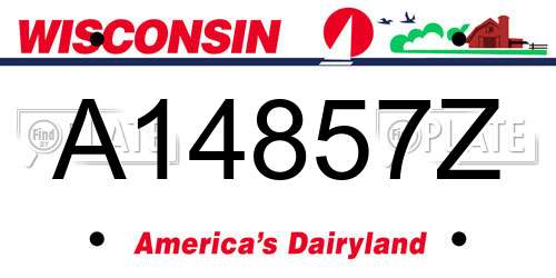 A14857Z Wisconsin License Plate