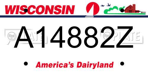 A14882Z Wisconsin License Plate