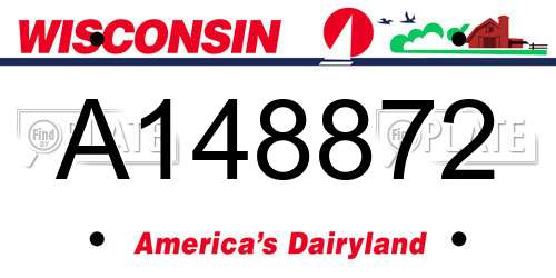 A148872 Wisconsin License Plate