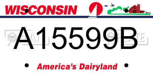 A15599B Wisconsin License Plate