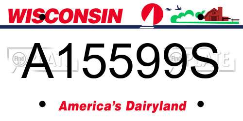 A15599S Wisconsin License Plate