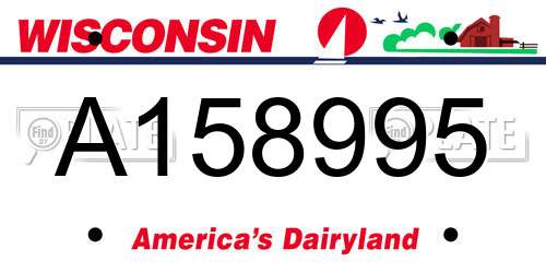 A158995 Wisconsin License Plate