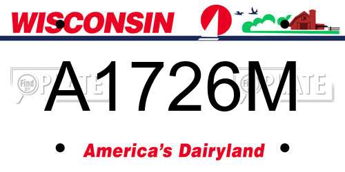 A1726M Wisconsin License Plate