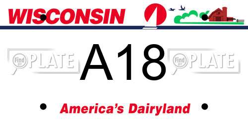 A18 Wisconsin License Plate