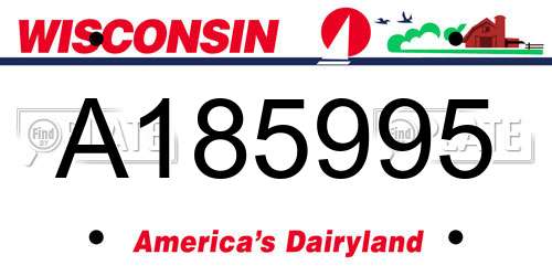 A185995 Wisconsin License Plate
