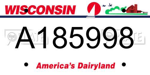 A185998 Wisconsin License Plate