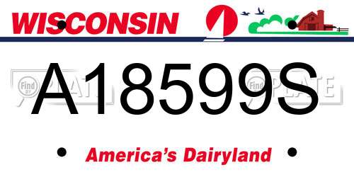 A18599S Wisconsin License Plate