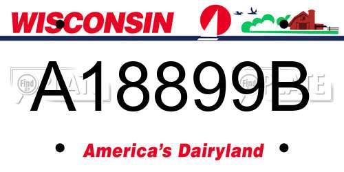 A18899B Wisconsin License Plate