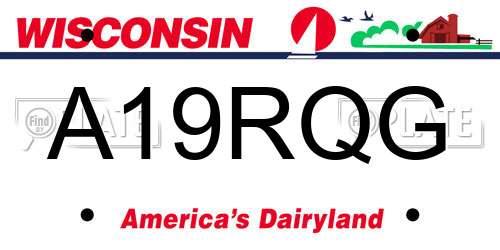 A19RQG Wisconsin License Plate