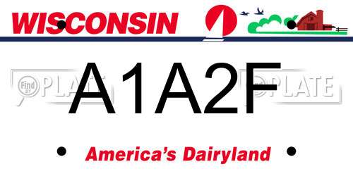 A1A2F Wisconsin License Plate