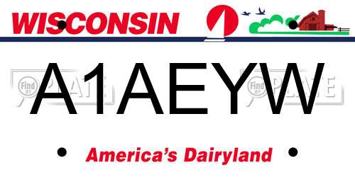 A1AEYW Wisconsin License Plate