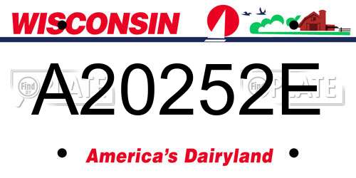 A20252E Wisconsin License Plate