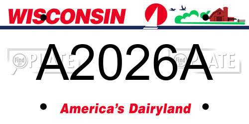 A2026A Wisconsin License Plate