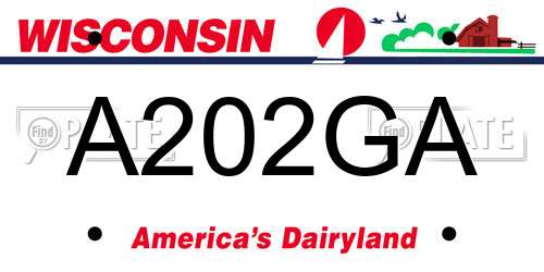 A202GA Wisconsin License Plate