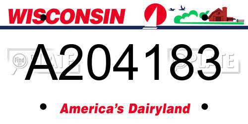 A204183 Wisconsin License Plate
