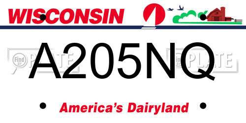 A205NQ Wisconsin License Plate