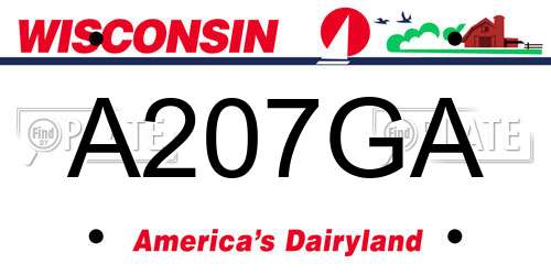 A207GA Wisconsin License Plate