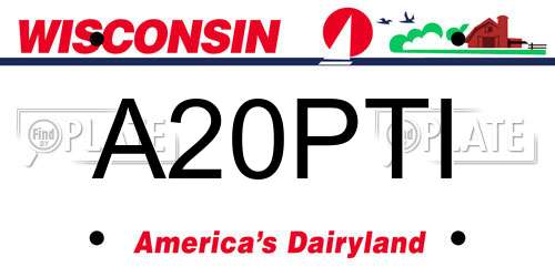 A20PTI Wisconsin License Plate