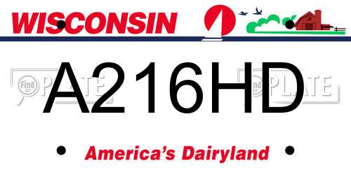 A216HD Wisconsin License Plate