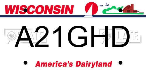 A21GHD Wisconsin License Plate