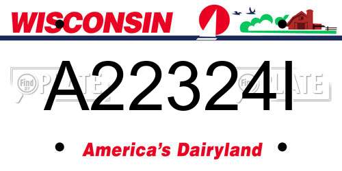 A22324I Wisconsin License Plate