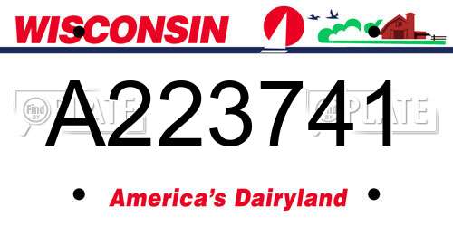 A223741 Wisconsin License Plate
