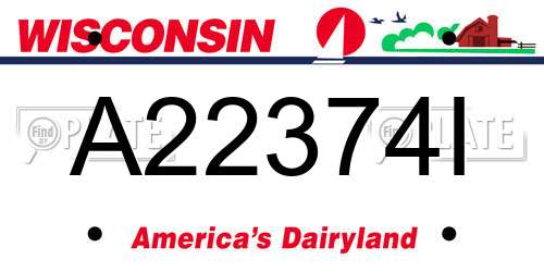 A22374I Wisconsin License Plate