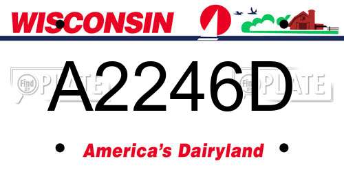 A2246D Wisconsin License Plate