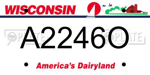 A2246O Wisconsin License Plate
