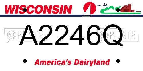 A2246Q Wisconsin License Plate