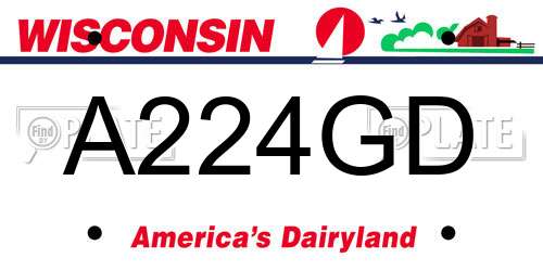 A224GD Wisconsin License Plate