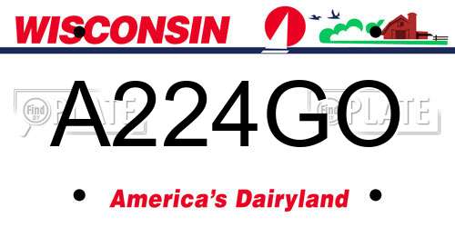 A224GO Wisconsin License Plate