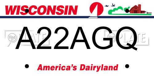 A22AGQ Wisconsin License Plate