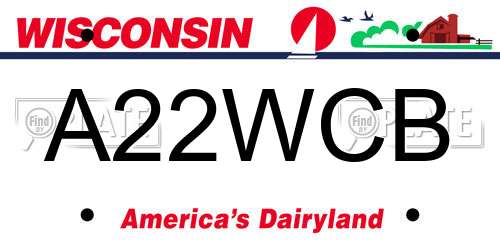A22WCB Wisconsin License Plate