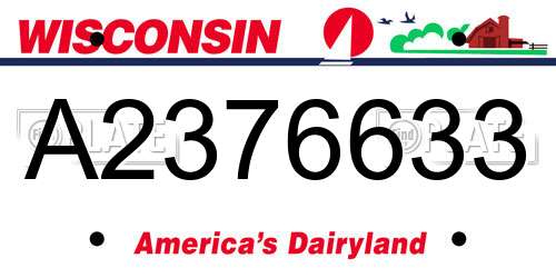 A2376633 Wisconsin License Plate